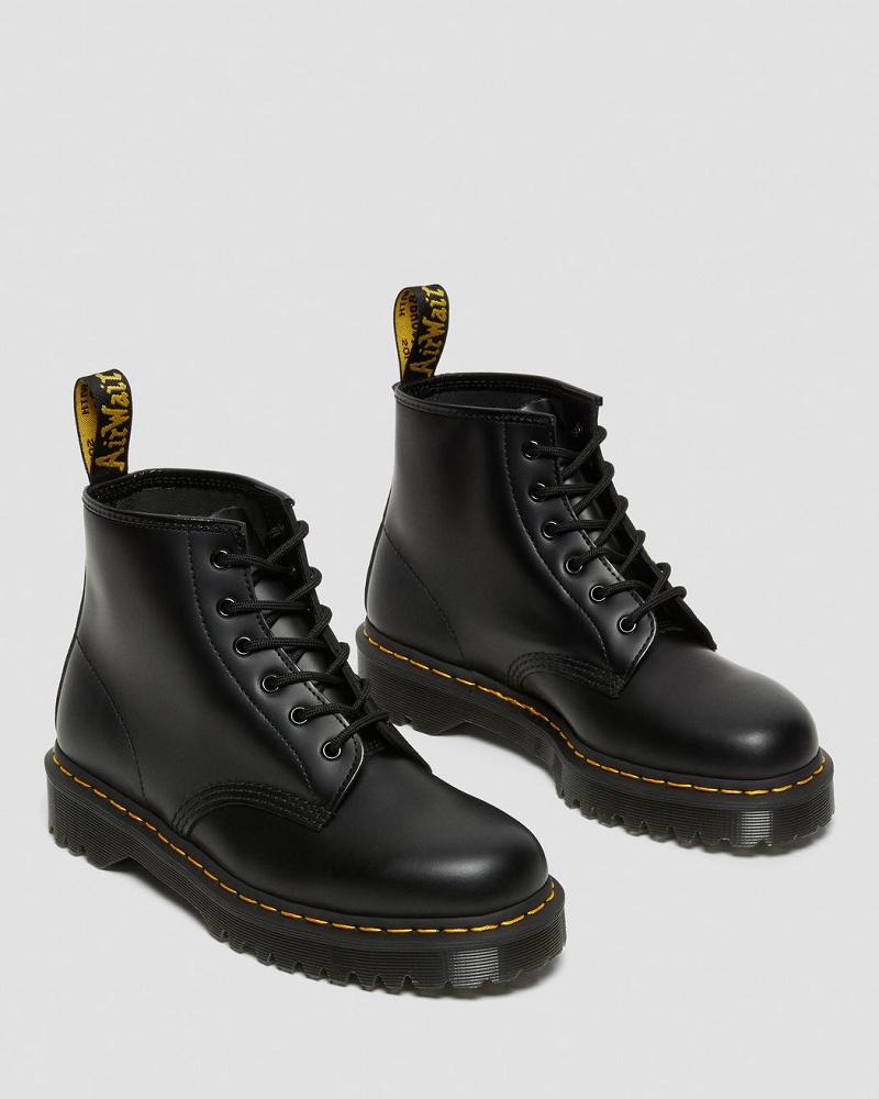 Dr Martens 101 Bex Smooth Læder Ankelstøvler Dame Sort | DK 3PJJ